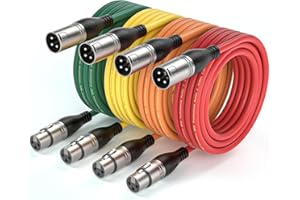 NUOSIYA XLR Cable 10m - 4 Colors Balanced Microphone Cable, 3-Pin Male to Female Extender Cord for Studio Recorder, Mic, Mixer, Speaker System, Phantom Power