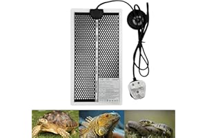 PeSandy Reptile Heat Pad with 7 Button Temperature Adjustment, Under Tank Terrarium Heat Mat for Reptiles Tortoise Snakes Lizard Gecko Frog Hermit Crab and Other Small Animals, 7W Reptile Heating Pads