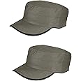 2 Pieces plain Structured Army Cap Basic Everyday Military Style Hat, Cotton Dad Hat Fits Men Women, Adjustable Low Profile