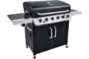Char-Broil Convective Series 640 B XL - Barbecue a gas a 6 bruciatori e bruciatore laterale, finitura nera.