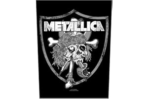 Metallica Back Patch Raider Skull Official Black Cotton Sew On 36cm x 29cm One Size