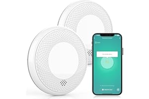 RUNIDUR WLAN Detector de Humo y CO Combinado WiFi, Detector de Humo Combinado Inteligente y Detector de Monóxido de Carbono, Sensor Preciso con Batería de 10 Años, 2 Piezas