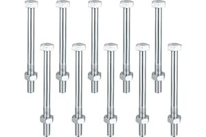 HMKESOTERIC M10 Hex Bolts with Nuts, M10 x 120 mm Hex Bolts with Shank, Galvanised Machine Screws, Partially Threaded Screws for Metal Construction Car