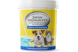 Japan Premium Pet Feuchte Bodentücher für Haushalte mit Haustieren | Starke Reinigungstücher & Putztücher gegen Schmutz, Haare & Pfotenabdrücke | Allzwecktücher für die meisten Bodenwischer 33 x 18 cm