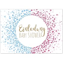 Babyparty Einladungskarten 'It's A Boy' – 20-teiliges Set Mit Blauem Blumen-Design & Umschlägen
