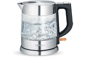 Severin WK3468 Wasserkocher Glas / edelstahl-gebürstet / schwarz