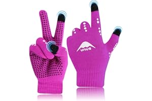 FINGER TEN Handschuhe Kinder Winter Jungen Mädchen Strickhandschuhe Unisex Touchscreen Gloves Laufen Warm RadfahrenHandschuhe Sport Fahrrad Fußball Täglich Grün Blau Hot Pink Schwarz Alter 5-12