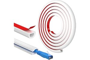 FIXCHORD Goulotte Autocollante, Goulotte Électrique, Retardateur de Flammes, Peinturable, Goulotte Décorative pour La Maison et au Bureau, 15mm (Largeur) x 10mm (Hauteur) x 2m Longueurs - Blanc