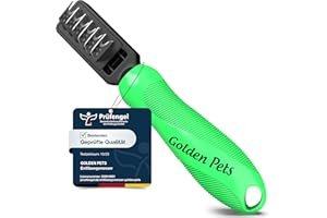 ‎GOLDEN PETS Profi Entfilzungsmesser für Hunde und Katzen - Entfernt Knoten und Verfilzungen, kurz bis langhaar Fell geeignet Kleine - große Tiere Abgerundete Klinge + E-Book Pflegehandbuch