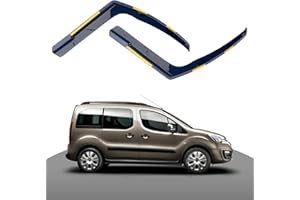 Haibak Wind Deflectors Set compatible con Citroen Berlingo Mk2 2008-2018 2 puertas 2 piezas Tinted in Channel Fitment