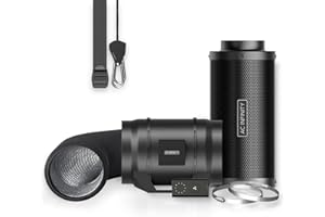 AC Infinity Air Filtration Kit 200mm, CLOUDLINE LITE Inline Fan and Carbon Filter Combo, Cooling and Ventilation System for Grow Tents, Hydroponics, Indoor Gardening, 8-Inch