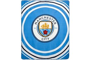 MCFC Giant Official Manchester City (Premier League) Fleece Blanket (110cm x 140cm & 100% Polyester Fleece)