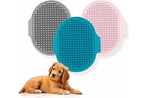 AL KAHF Dog Grooming Brush 4-in-1 Rubber Pet Groom Mitt Hair Fur Groom Massage Comb Bath Brush For Long Short Hair Dogs Puppy Cats Rabbits Hair Pet Accessories Assorted Colour (1Pc)