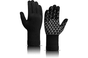 Xnova 100% wełniane, zimowe rękawiczki dla mężczyzn i kobiet, miękkie, dzianinowe, termiczne, do obsługi ekranu dotykowego, antypoślizgowe, żel silikonowy, wiatroszczelne, z długimi elastycznymi