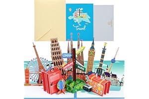 joyoldelf Biglietto Auguri Viaggio Pop Up – Biglietti di Auguri Compleanno 3D, Buono per Biglietti Aerei, Regalo in Denaro per le Vacanze, Ideale per Famiglia e Amici, su Strada, per Pensionato