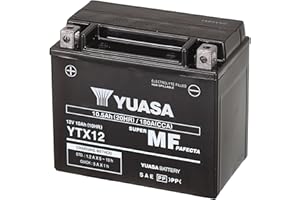 Yuasa YTX12 Batterie moto 12 V 180 CCA haute performance, AGM VRLA, sans entretien