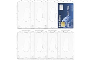 Neikafan Porta Tarjetas Identificativas Rigido 8 Piezas Vertical y Horizontal Funda Tarjeta Transporte Plastico para Tarjeta de Estudiante, Personal, Estudiantes, Exposiciones Badge Holder