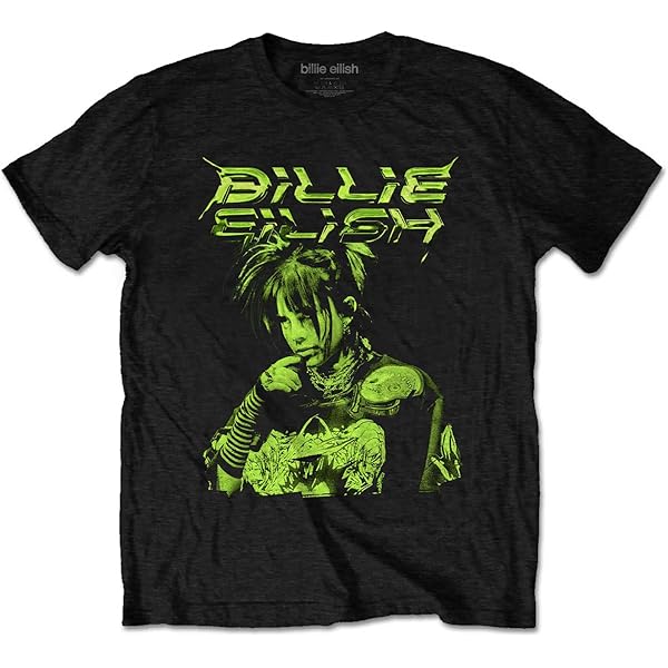 Billie Eilish Graffiti Kids T-Shirt Wit/Groen/Oranje - Officiële Merch