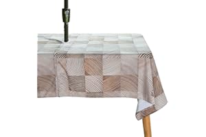 WALAKA LUGGAGE Walaka Nappe Ronde/rectangulaire avec Trou pour Parasol et Fermeture éclair - Imperméable - pour fête, terrasse, extérieur - Facile à enlever (C) (C)