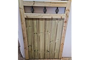 MD Carpentry Workshop Wooden Garden Gate, Pressure Treated, 4ft 120cm, Green, Wood