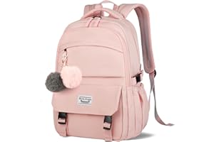 HEROIC KNIGHT Sac a Dos College Fille Garcon Adolescent Impermeable Cartable Facile à Nettoyer Sacs à Dos Loisir Pour Filles à L'université Loisirs Ecole (Rose)