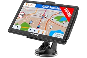 Jimwey Navigationsgerät für Auto LKW Navigation 7.1 Zoll Navi 16GB Navigationssystem Lebenslang Kostenloses Kartenupdate mit POI Blitzerwarnung Sprachführung Fahrspurassistent 52 Europa UK 2021 Karte