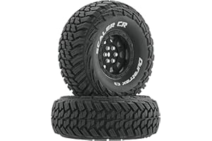 DuraTrax DTXC4022 RC Rock Crawler Tires with Foam Inserts, C3 Super Soft Compound, Moderate Traction, Scaler, Black, 1.9" Mounted