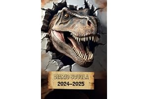 Diario scuola 2024 2025 elementari dinosauri: Agenda scolastica settimanale | bambino, ragazzo| Tirannosauro rex | Copertina rigida A5