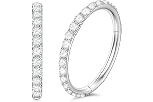 BERRY ONLY Nasenpiercing Ring Silber 925, Septum Piercing Nasenring Conch Piercing Ring Gold Piercing Ohr Nostril Piercing Ring, Helix Piercings Ring mit Zirkonia Körperschmuck Geschenke für Frauen Weihnachten