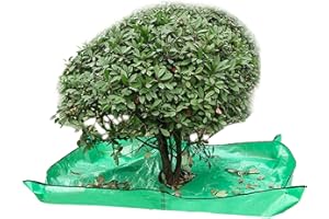 Hujinkan Bush Trimming tarpaulin,Topiary Trimming Mat,Pruning Tarp 12in Hole Four Corners Corner Buckles Stand Up,Garden Tree Pruning Waterproof Tarp Four Corners Corner Buckles Stand Up (1pc)