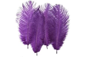 UPSTORE 50 piume di struzzo da 15 a 20 cm, decorazione per feste di compleanno, per matrimoni, festival, cucito, artigianato, costumi (viola)