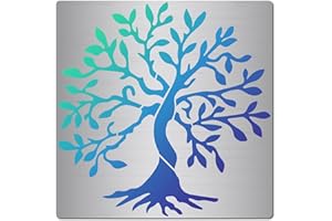 GORGECRAFT 6.3 Zoll Baum Metall Schablonen Baum Des Lebens Schablone Natürliche Pflanzen Edelstahl Dekoration Zeichnungsvorlagen Tagebuch Werkzeug Zum Malen Holzbrennen Und Gravieren Handwerk