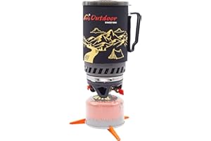 APG 1.4-Liter Camping Stove Cooking System Propane Butane Burner Outdoor Hiking Backpacking Camp Gas Stove Fast Boil Fuel Efficient Flash Cooking