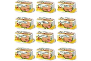 MENDOSA Montana Jambonet, Carne in Scatola di Suino e Bovino, 200gr, Senza Glutine, Confezioni da 12 pezzi.