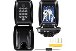 PRETTOP KeySafe Pro Wall Mounted Key Lock Box Outdoor, Police Approved with 12-Digit Combination, Waterproof Extra Large Key Box Safe for Garage, School, Home