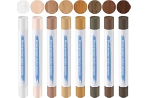 kclkda 8Pcs Wax Filler Wood Repair Sticks, Wax Sticks for Wood Repair, Laminate Floor Repairs Kit, Soft Repairs Crayons for Wooden Furniture Laminate Floor Table Door Scratches Holes (Brown Series)