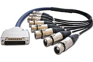 DESIGNACABLE Van Damme 25 Pin D Sub to Female XLR Lead. Tascam Analogue Standard (1m)