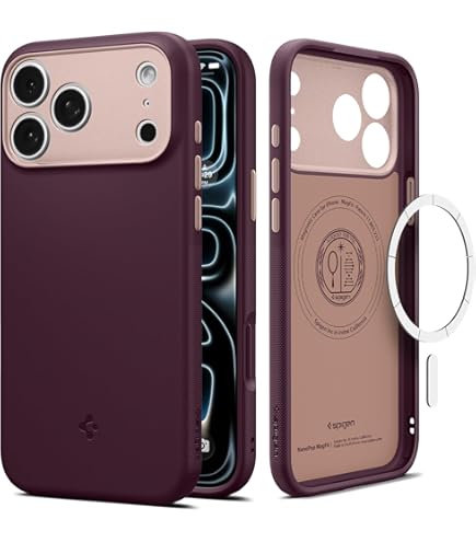 Spigen iPhone 17 Pro Max hoesje [Spigen Signature] Ultra Hybrid MagFit case Transparant Compatibel met MagSafe –Frost Black Orange