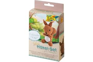 folia 23909 - Mini Häkelset Eichhörnchen, Komplettset zur Erstellung von einem selbst gehäkelten niedlichen Eichhörnchen, ca. 7 - 9 cm groß, für Kinder ab 8 Jahren und Erwachsene, als Geschenk
