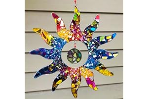 JAUHMUI Fenster Hängedeko,Suncatcher Sonne,Bunt hängendes Sonnenfänger,Garten Dekorativ,Ornamente Anhänger Wohnkultur Gemalte Anhänger Ornamente,Acryl Fensterbehang für den Innenhof Kreative Fenster Türen