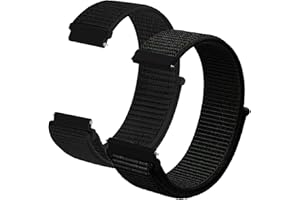 BEIFON 2 Pezzi Cinturino Orologio in Nylon Regolabile Sport Cinturini di Ricambio Sportivo in Elastico Loop Bracciale Traspirante 22/20mm Braccialetti di Ricambio Intrecciati Regolabili per Uomo Donna