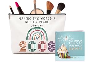 VIVAJOY 18th Birthday Gifts for Girls, Exquisite Makeup Bag & Blessing Card – Idea Birthday Gift Set for Her, Daughter, Best Friend or Sister