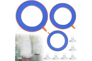 SHUIYUE 3 Pcs Pierre à Air pour éTangs, Barboteur pour Aquariums, Grand Disque De Pierre à Air, Tuyau De 75/100/125 Mm Pouvant êTre Connecté, avec 4 Ventouses pour éTangs, Aquariums Et Aquariums