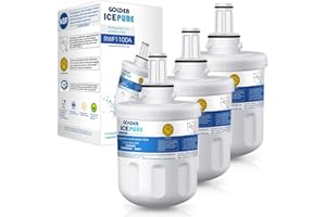3× Remplacement du filtre à eau du réfrigérateur pour Samsung DA29-00003G, DA29-00003B, DA29-00003A, DA97-06317A, HAFIN1 paquet de GOLDEN ICEPURE (facture disponible)