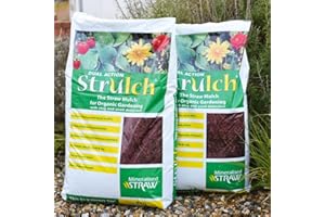 THOMPSON & MORGAN Strulch Mineralised Straw Garden Mulch 20x 100 Litre Bags - Natural Straw Mulch - Perfect as a Natural Slug & Snail Deterrent - Mulches for Gardens UK - by Thompson and Morgan (20)
