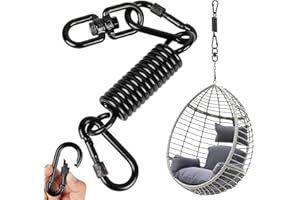 Huanmin Molla oscillante per poltrona sospesa, con 2 moschettoni e gancio girevole a 360°, moschettone, portata fino a 250 kg, molla di sospensione per sacco da boxe, hammock, yoga