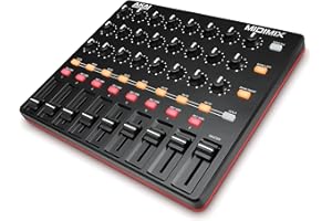 Akai Professional MIDImix - Mixeur et Contrôleur MIDI Portable et Ultra Performant avec 8 Faders et 24 Potentiomètre, Ableton Live Lite Inclus