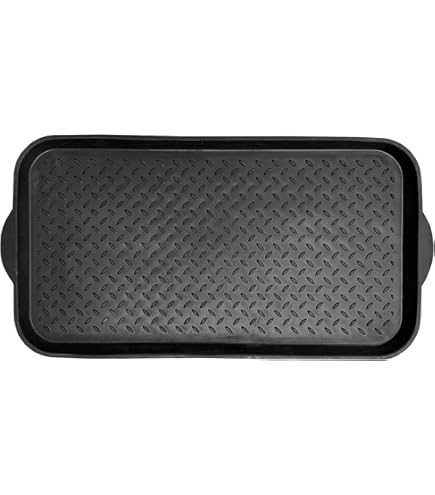 Navaris 3X Poggiascarpe Vassoio Scarpe Bagnate - Set 3X Vaschette In Plastica Con Bordo Rialzato - Base 35x27x2,5cm Anti Pioggia Neve Acqua - Grigio - Foto 10