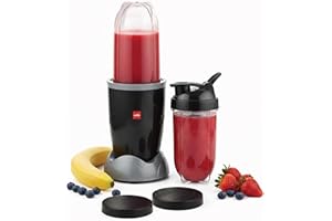 Cello Nutri Maxx Pro 2 Jar ISI Certified Mixer Grinder 500 Watts, Black | 1x500ml Multipurpose Blender Jar, 1x500 ml Sipper Bottle, Powerful Copper Mo