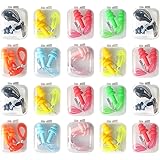 LuLyL 20 Paar Gehörschutz-Ohrstöpsel aus wiederverwendbarem Silikon bieten wasserdichten und weichen Gehörschutz für Schlaf u